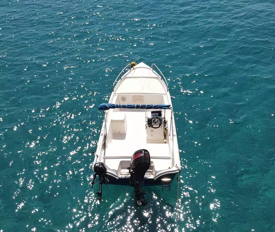 Ermones Boats, Corfu, Boat Rental, Hire Boat Paleokastritsa, Man 535