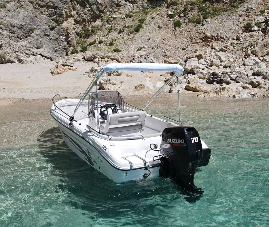 Ermones Boats, Corfu, Boat Rental, Hire Boat Paleokastritsa, Ranieri Voyager 17